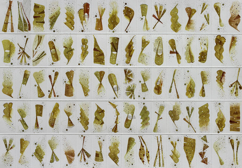 Yellow Façade no.2, ink on paper