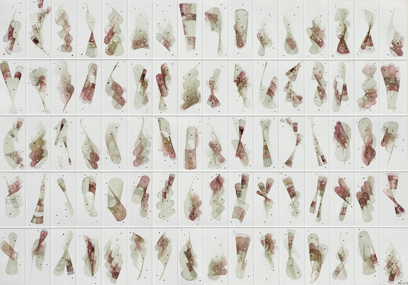 Red Façade no.1, ink on paper