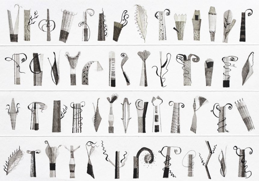 Study on "The Alphabet of Plants, no.1, ink on paper